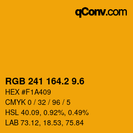 カラーコード: RGB 241 164.2 9.6 | qconv.com