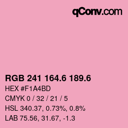 カラーコード: RGB 241 164.6 189.6 | qconv.com