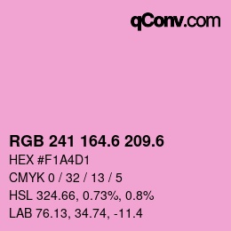 カラーコード: RGB 241 164.6 209.6 | qconv.com