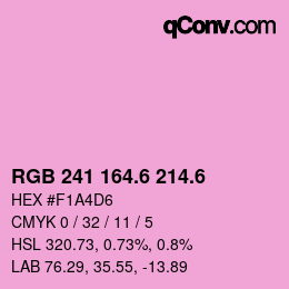 カラーコード: RGB 241 164.6 214.6 | qconv.com