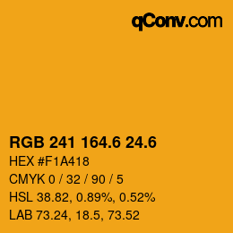 カラーコード: RGB 241 164.6 24.6 | qconv.com