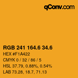 カラーコード: RGB 241 164.6 34.6 | qconv.com