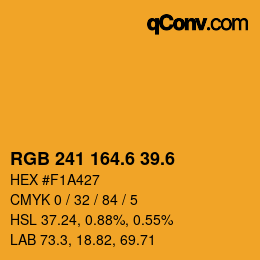 カラーコード: RGB 241 164.6 39.6 | qconv.com