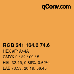 カラーコード: RGB 241 164.6 74.6 | qconv.com
