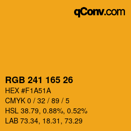 カラーコード: RGB 241 165 26 | qconv.com