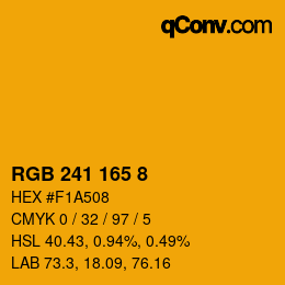 Color code: RGB 241 165 8 | qconv.com