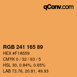 カラーコード: RGB 241 165 89 | qconv.com