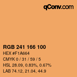 Color code: RGB 241 166 100 | qconv.com
