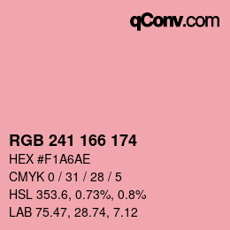 カラーコード: RGB 241 166 174 | qconv.com
