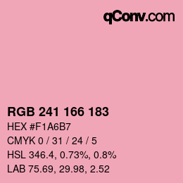 Color code: RGB 241 166 183 | qconv.com