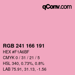 Color code: RGB 241 166 191 | qconv.com