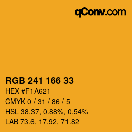 Color code: RGB 241 166 33 | qconv.com