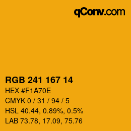 Color code: RGB 241 167 14 | qconv.com