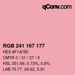 Color code: RGB 241 167 177 | qconv.com