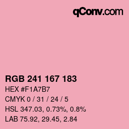 Color code: RGB 241 167 183 | qconv.com