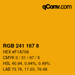 Color code: RGB 241 167 8 | qconv.com