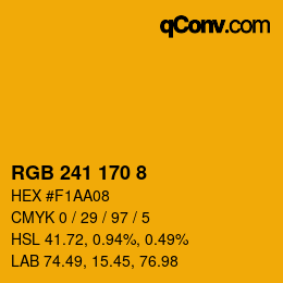 Color code: RGB 241 170 8 | qconv.com