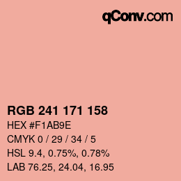 カラーコード: RGB 241 171 158 | qconv.com