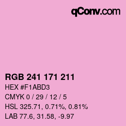 Color code: RGB 241 171 211 | qconv.com