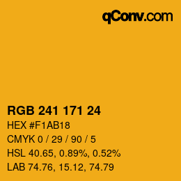 颜色代码: RGB 241 171 24 | qconv.com