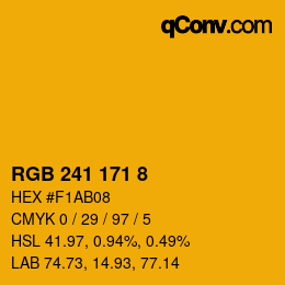 Color code: RGB 241 171 8 | qconv.com