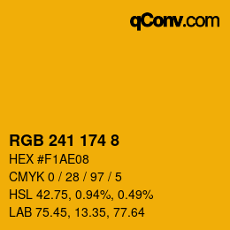 カラーコード: RGB 241 174 8 | qconv.com