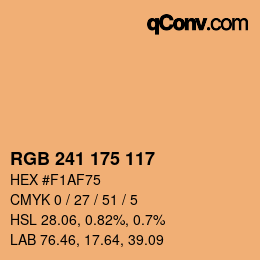 Color code: RGB 241 175 117 | qconv.com
