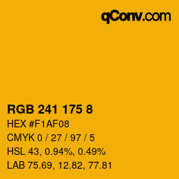 カラーコード: RGB 241 175 8 | qconv.com