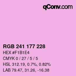 Color code: RGB 241 177 228 | qconv.com