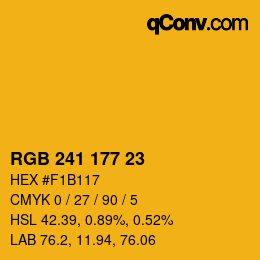 Color code: RGB 241 177 23 | qconv.com