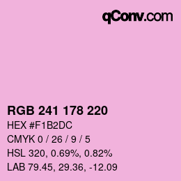 Color code: RGB 241 178 220 | qconv.com