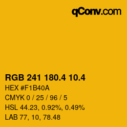 カラーコード: RGB 241 180.4 10.4 | qconv.com