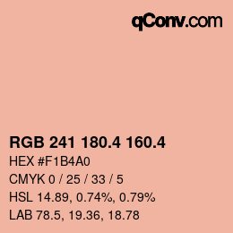 カラーコード: RGB 241 180.4 160.4 | qconv.com