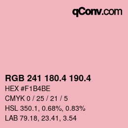 カラーコード: RGB 241 180.4 190.4 | qconv.com