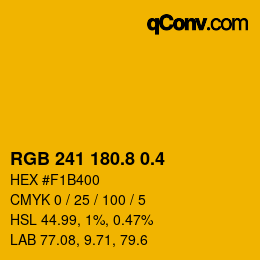 カラーコード: RGB 241 180.8 0.4 | qconv.com
