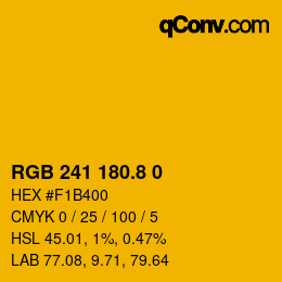 カラーコード: RGB 241 180.8 0 | qconv.com