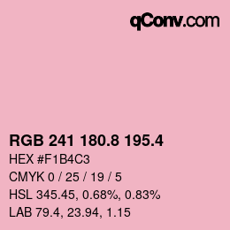 カラーコード: RGB 241 180.8 195.4 | qconv.com