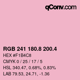 カラーコード: RGB 241 180.8 200.4 | qconv.com