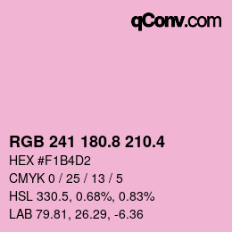 カラーコード: RGB 241 180.8 210.4 | qconv.com