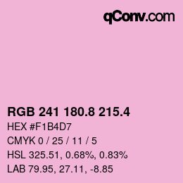 カラーコード: RGB 241 180.8 215.4 | qconv.com