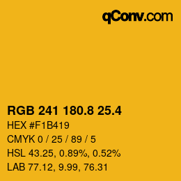 カラーコード: RGB 241 180.8 25.4 | qconv.com