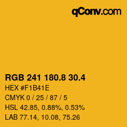 カラーコード: RGB 241 180.8 30.4 | qconv.com