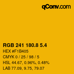 カラーコード: RGB 241 180.8 5.4 | qconv.com