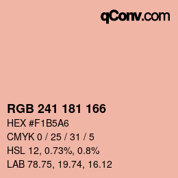 カラーコード: RGB 241 181 166 | qconv.com