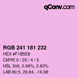 Color code: RGB 241 181 232 | qconv.com