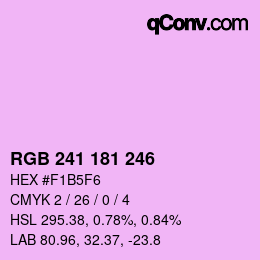 Color code: RGB 241 181 246 | qconv.com