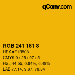 Color code: RGB 241 181 8 | qconv.com