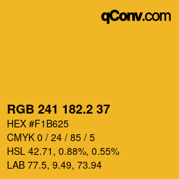 カラーコード: RGB 241 182.2 37 | qconv.com