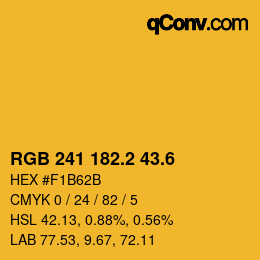 カラーコード: RGB 241 182.2 43.6 | qconv.com