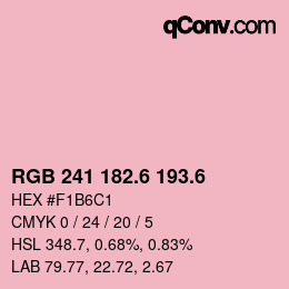カラーコード: RGB 241 182.6 193.6 | qconv.com